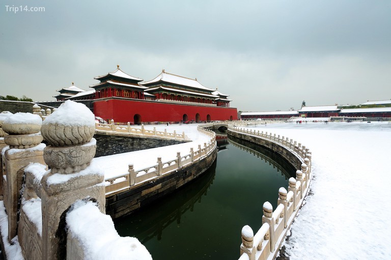 Tử Cấm Thành (Bảo tàng Cung điện Quốc gia Trung Quốc) sau một trận tuyết lớn vào mùa đông, Bắc Kinh, Trung Quốc. - Trip14.com