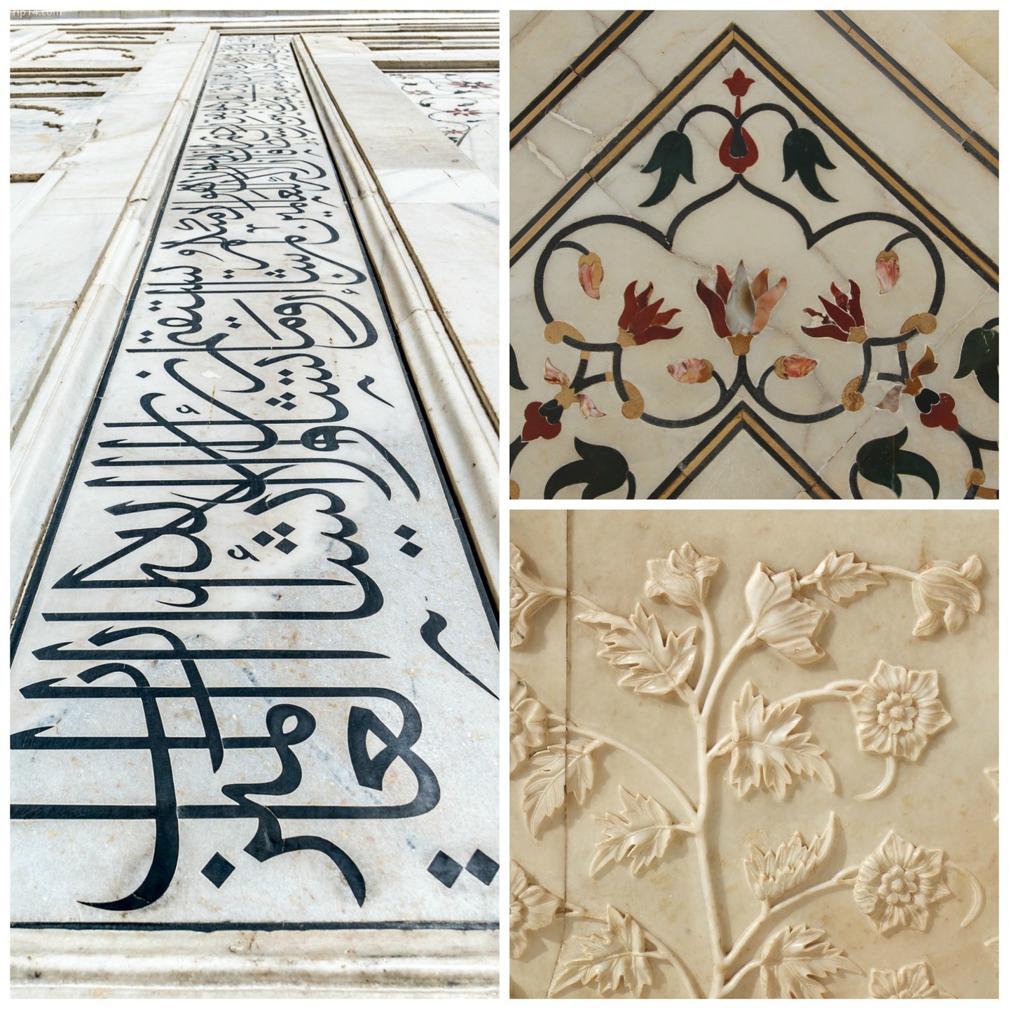 Chi tiết hoa văn bên trong Taj Mahal