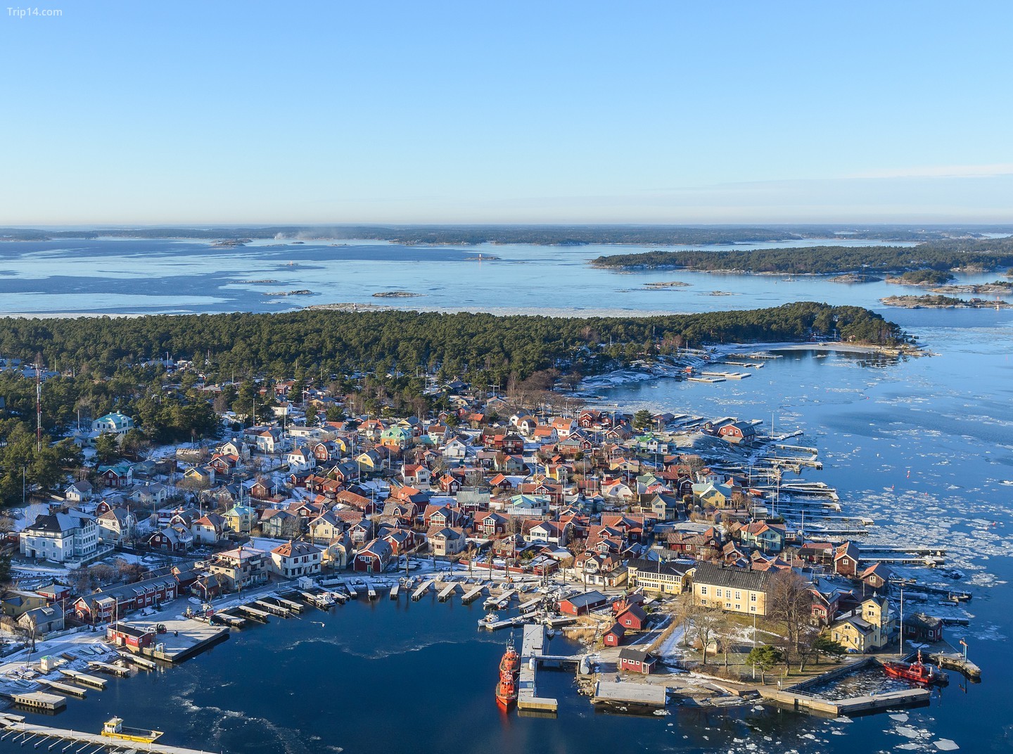 Toàn cảnh Sandhamn nhìn từ trên cao