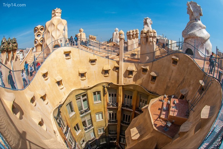 Tầng thượng của La Pedrera Gaudí