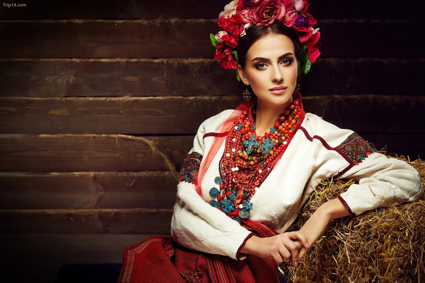  Người phụ nữ mặc trang phục truyền thống của Ukraine   |   