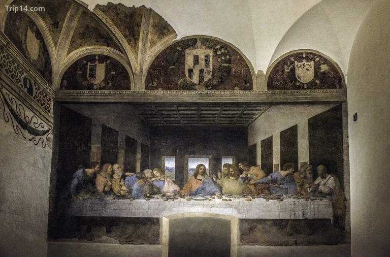 'Bữa tối cuối cùng' của Leonardo Da Vinci ở Santa Maria delle Grazie ở Milan, Ý
