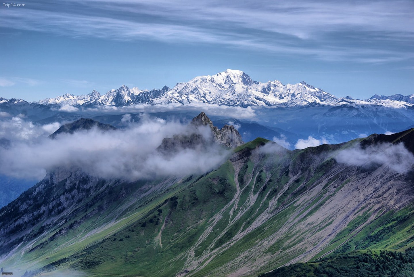  Mont Blanc nhìn từ đỉnh Alps của Pháp   |   