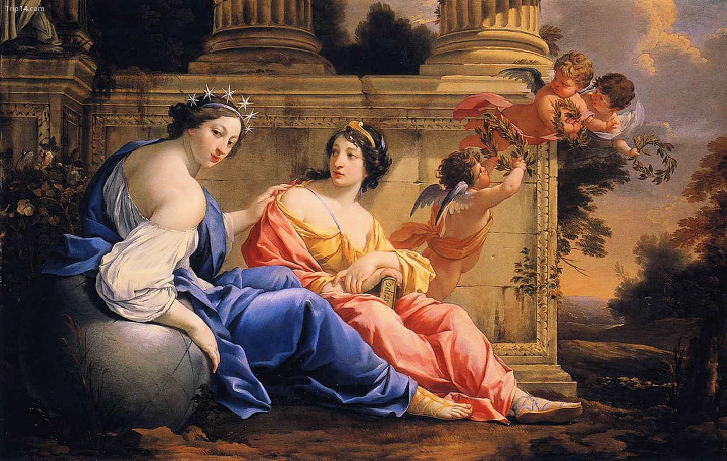 The Muses Urania và Calliope (phải), của Simon Vouet