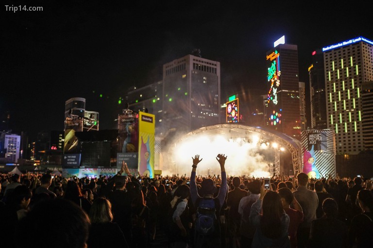 Đám đông tham gia lễ hội Clockenflap của Hồng Kông