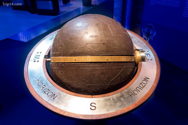 Celestial globe plots position of the stars at any time and location at the Ontario Science Center in Toronto Ontario Canada