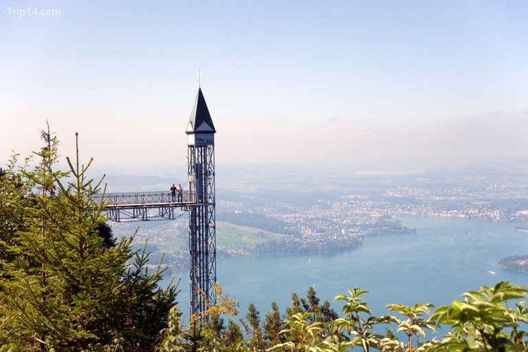 Thang máy Hammetschwand (153 m, thang máy bên ngoài cao nhất châu Âu), Buergenstock (1128 m), Buergenstock, Canton Nidwalden, Swit
