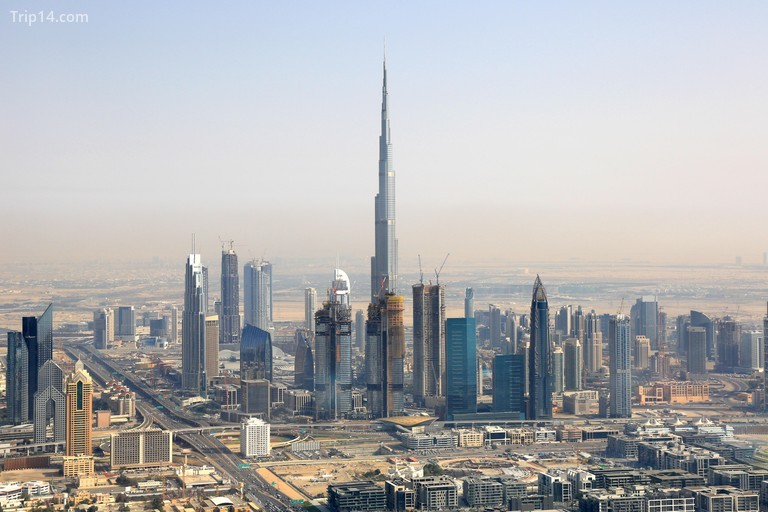 Dubai Burj Khalifa Downtown chụp ảnh từ trên không UAE - Trip14.com