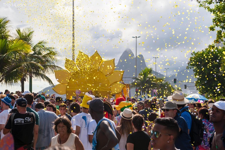 Confetti rung rinh trên đám đông người Brazil ăn mừng tại Rio Carnival - Trip14.com