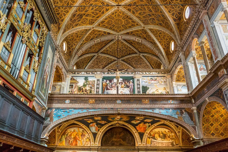 Frieze vẽ trên tường và trần của Chiesa di San Maurizio al Monastero Maggiore - Trip14.com