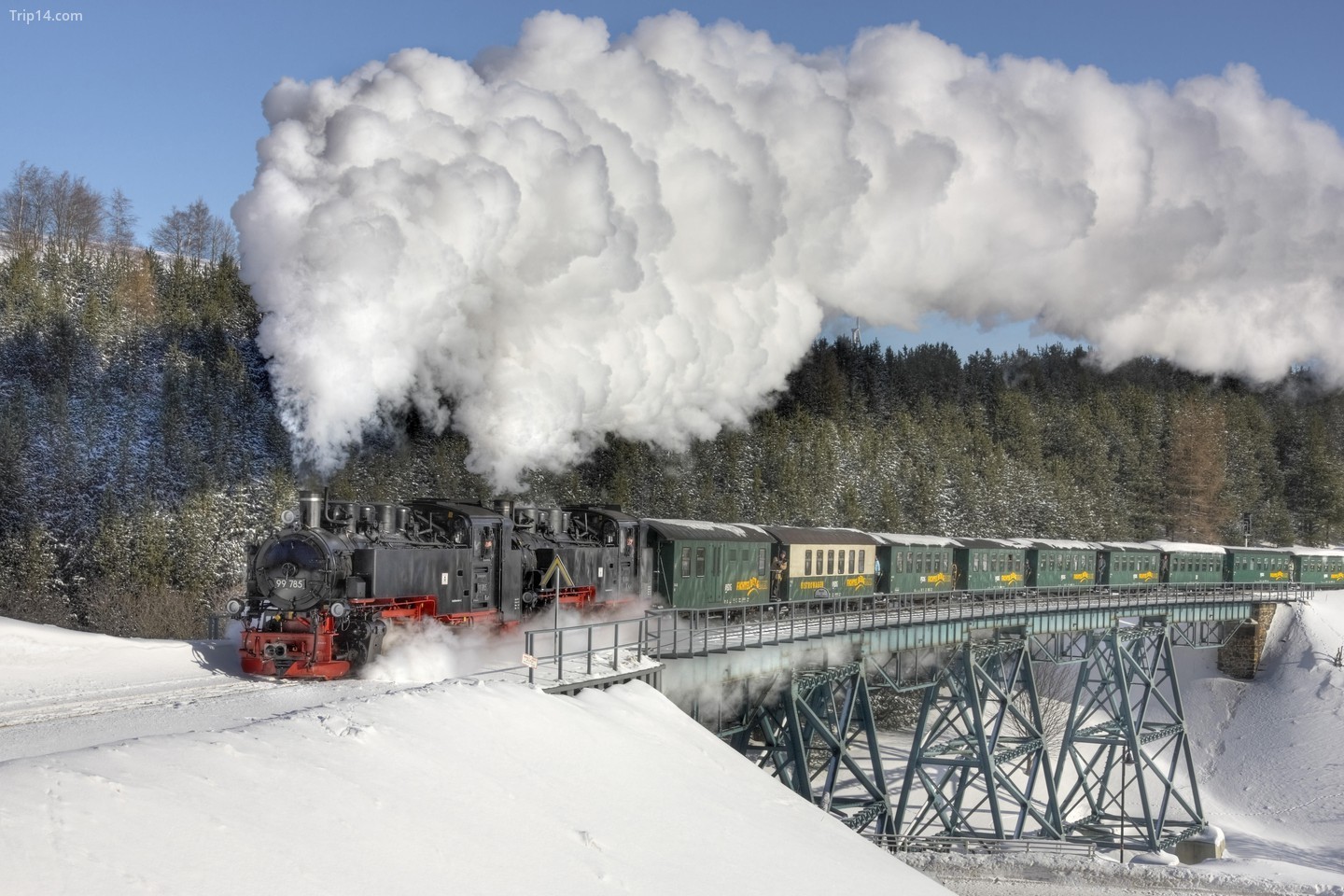 Đường sắt Fichtelberg đặc biệt đẹp trong mùa đông 