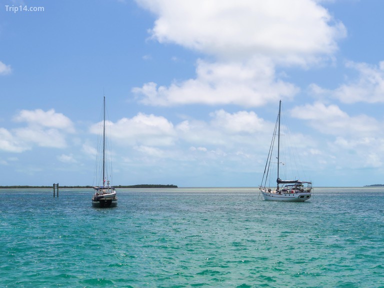 Thuyền buồm neo đậu tại quần đảo Bimini, Bahamas. - Trip14.com