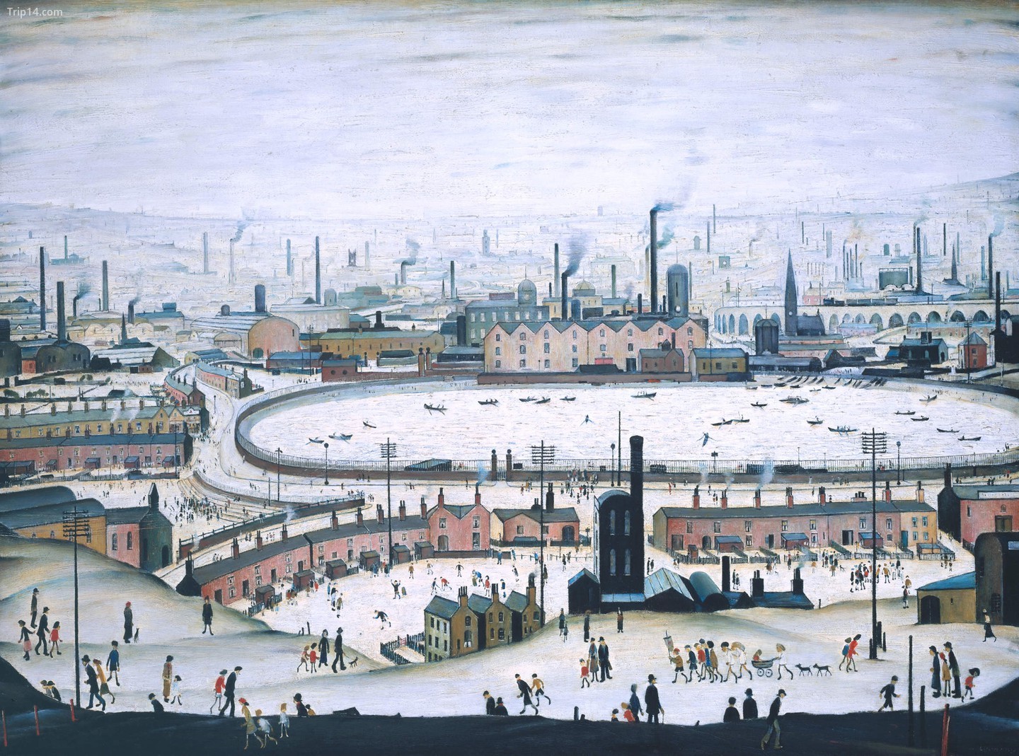 Bức tranh The Pond của  LS Lowry được vẽ vào năm 1950
