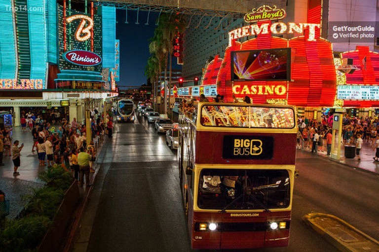 Tour du lịch đêm ba giờ ở Las Vegas bằng xe buýt mở - Trip14.com