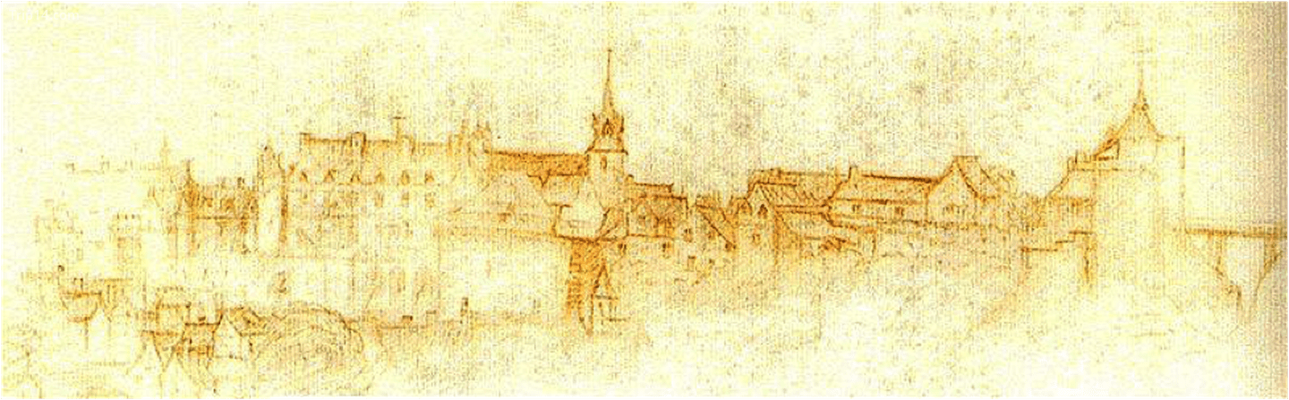 bức tranh Château d'Amboise do Leonardo da Vinci vẽ năm 1517