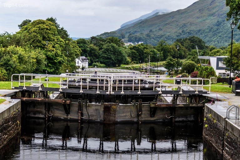 View from the top of Neptune's Staircase, Caledonian Canal, Scotland