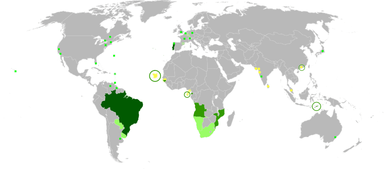 Bản đồ tiếng Bồ Đào Nha trên khắp thế giới 